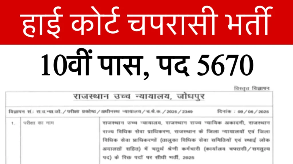 Rajasthan High Court Peon Recruitment
